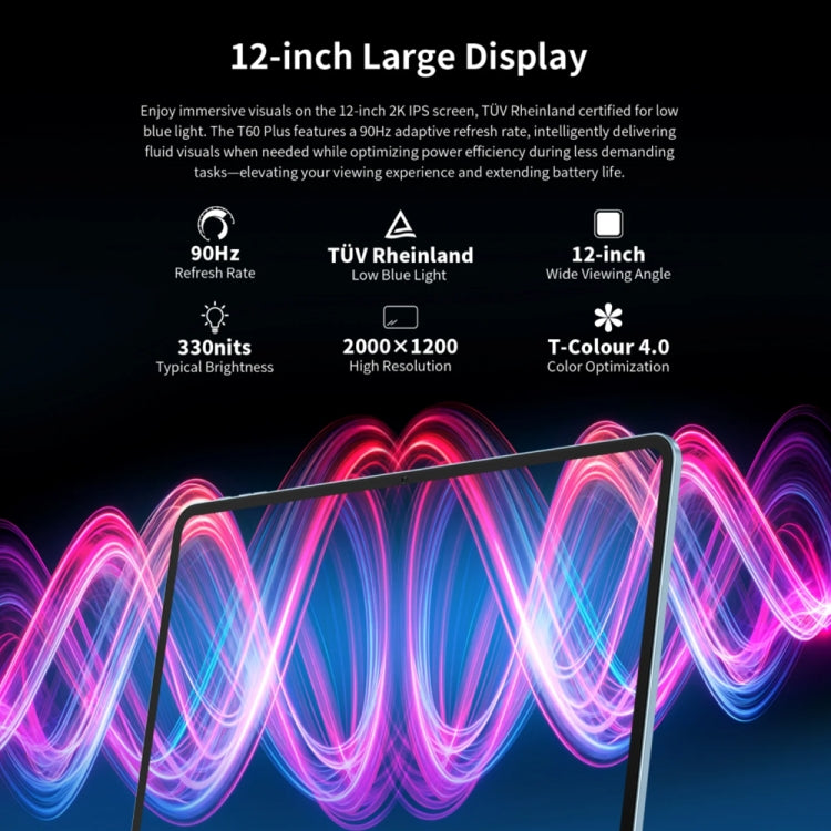 Teclast T60 Plus 4G LTE Tablet PC, 6GB+128GB, 12 inch Android 14 MediaTek Helio G88 Octa Core, Support Dual SIM - free shipping - PMc TechLife - Order now!
