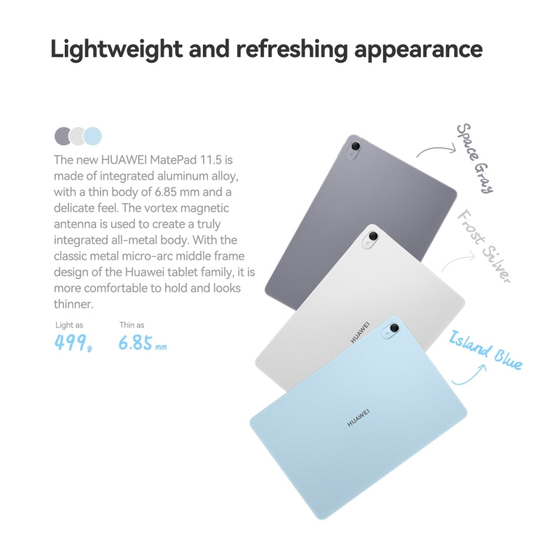HUAWEI MatePad 11.5 2024, WiFi 8GB+256GB 120Hz HarmonyOS 4.2 Histen 9.0 Hisilicon Kirin 8000 (Grey) - free shipping - PMc TechLife - Order now!