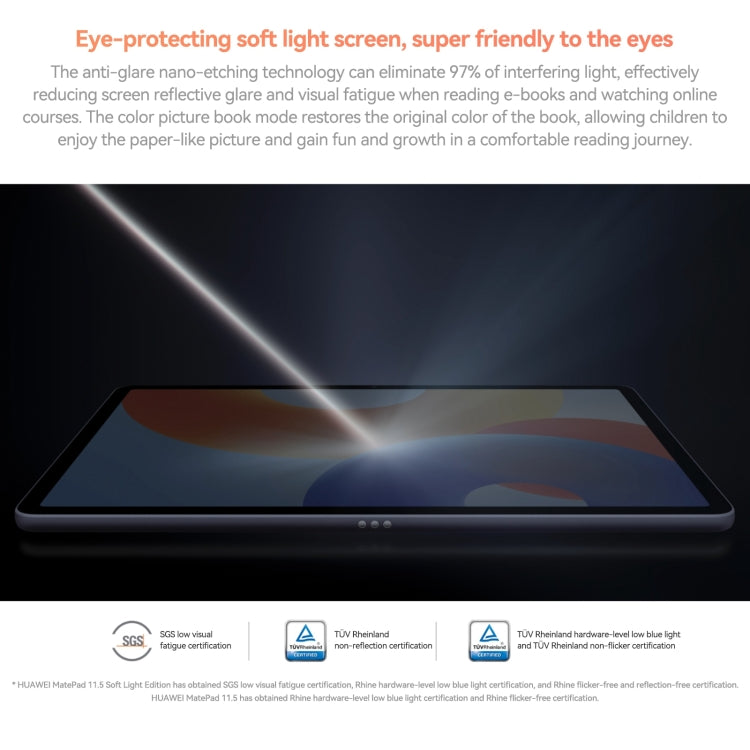 HUAWEI MatePad 11.5 2024, WiFi Soft Light Screen 8GB+256GB 120Hz HarmonyOS 4.2 Histen 9.0 Hisilicon Kirin 8000 (Grey) - free shipping - PMc TechLife - Order now!