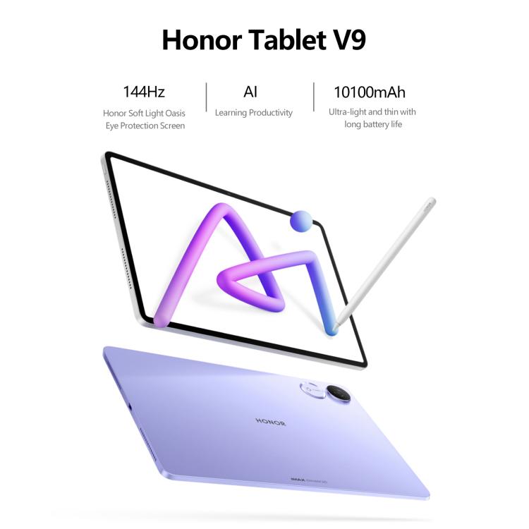 Honor Pad V9 WiFi Tablet PC, 11.5 inch 8GB+256GB MagicOS 9.0 Dimensity 8350 Ultra Octa Core (Purple) - free shipping - PMc TechLife - Order now!