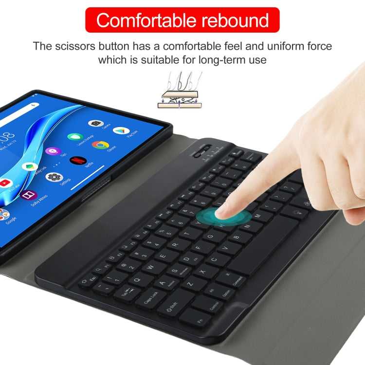 AM10S Detachable Bluetooth Backlight Keyboard Ultrathin Horizontal Flip Leather Tablet Case with Holder for Lenovo M10 Plus 10.3 inch X606F(Black) - Lenovo Keyboard by PMC TechLife | Online Shopping South Africa | PMC TechLife