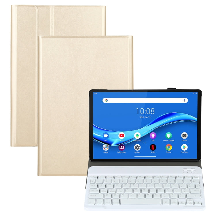 AM10S Detachable Bluetooth Backlight Keyboard Ultrathin Horizontal Flip Leather Tablet Case with Holder for Lenovo M10 Plus 10.3 inch X606F(Gold) - Lenovo Keyboard by PMC TechLife | Online Shopping South Africa | PMC TechLife