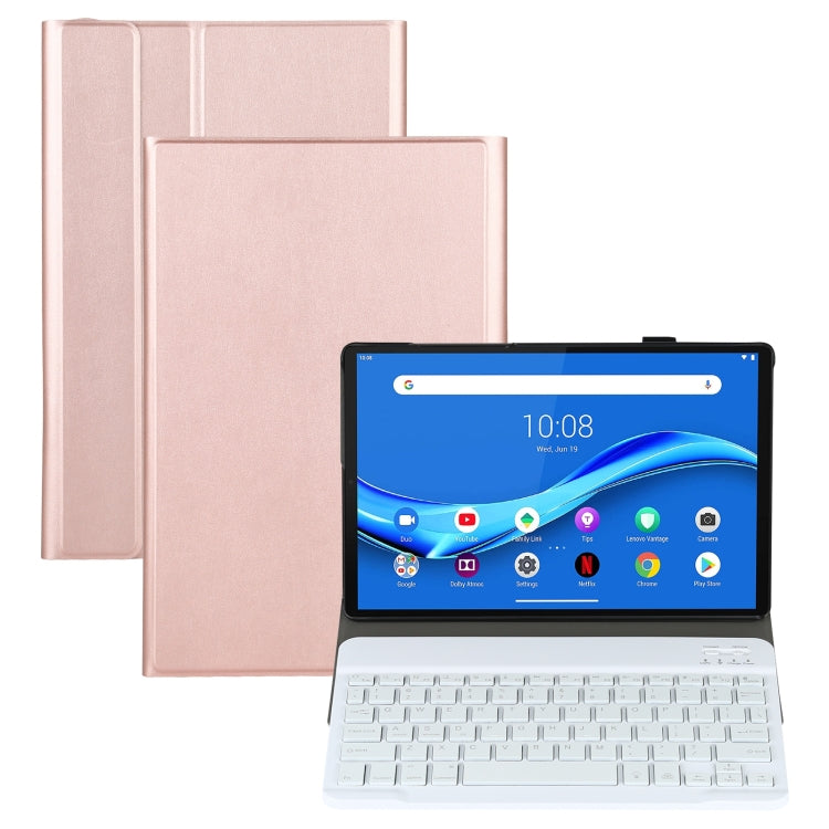 AM10S Detachable Bluetooth Backlight Keyboard Ultrathin Horizontal Flip Leather Tablet Case with Holder for Lenovo M10 Plus 10.3 inch X606F(Rose Gold) - Lenovo Keyboard by PMC TechLife | Online Shopping South Africa | PMC TechLife