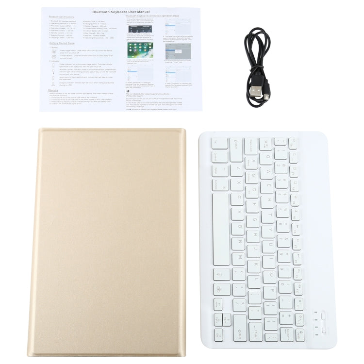 A500S Detachable Bluetooth Backlight Keyboard Ultrathin Horizontal Flip Leather Tablet Case with Holder for Samsung Galaxy Tab A7 10.4 (2020) T500 / T505(Gold) - Samsung Keyboard by PMC TechLife | Online Shopping South Africa | PMC TechLife