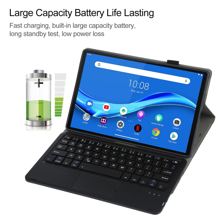 AM10-A Detachable Bluetooth Backlight Keyboard Ultrathin Horizontal Flip Leather Tablet Case with Touchpad & Holder for Lenovo M10 Plus 10.3 inch X606F(Black) - Lenovo Keyboard by PMC TechLife | Online Shopping South Africa | PMC TechLife