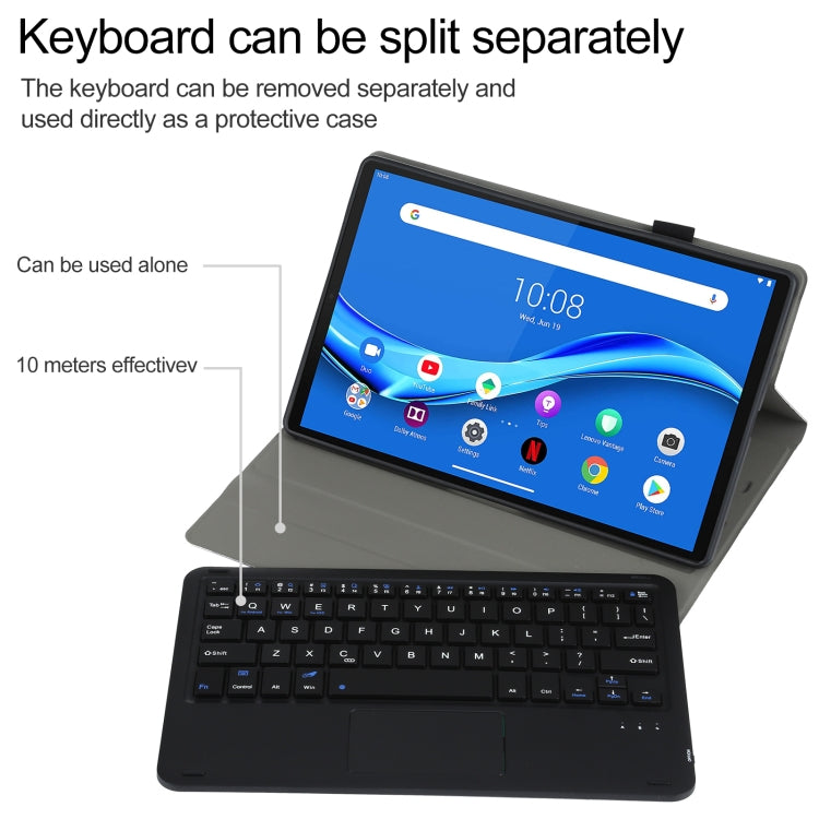 AM10-A Detachable Bluetooth Backlight Keyboard Ultrathin Horizontal Flip Leather Tablet Case with Touchpad & Holder for Lenovo M10 Plus 10.3 inch X606F(Black) - Lenovo Keyboard by PMC TechLife | Online Shopping South Africa | PMC TechLife