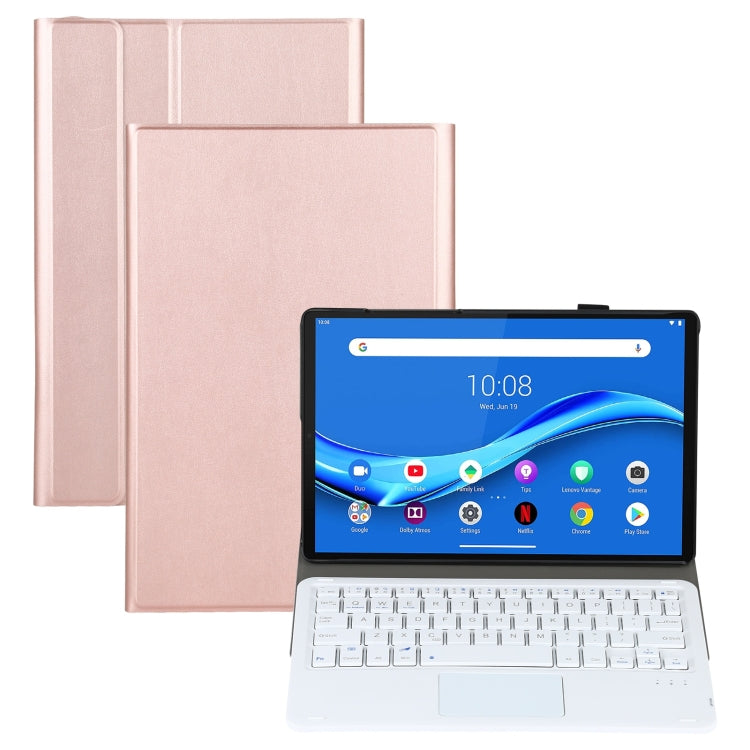 AM10-A Detachable Bluetooth Backlight Keyboard Ultrathin Horizontal Flip Leather Tablet Case with Touchpad & Holder for Lenovo M10 Plus 10.3 inch X606F(Rose Gold) - Lenovo Keyboard by PMC TechLife | Online Shopping South Africa | PMC TechLife