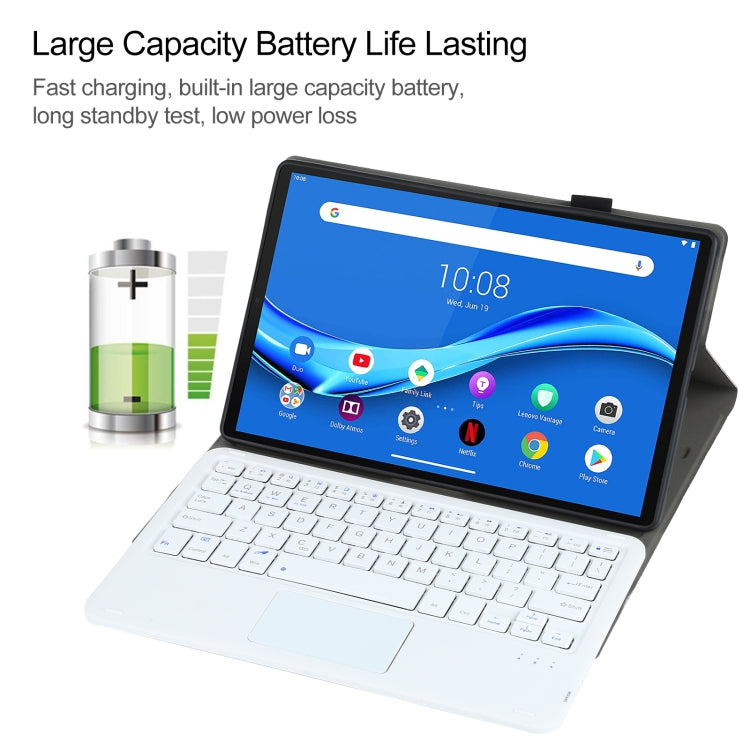 AM10-A Detachable Bluetooth Backlight Keyboard Ultrathin Horizontal Flip Leather Tablet Case with Touchpad & Holder for Lenovo M10 Plus 10.3 inch X606F(Rose Gold)