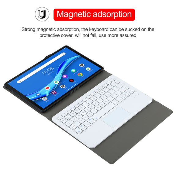 AM10-A Detachable Bluetooth Backlight Keyboard Ultrathin Horizontal Flip Leather Tablet Case with Touchpad & Holder for Lenovo M10 Plus 10.3 inch X606F(Rose Gold)