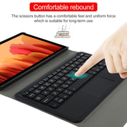 A500-A Detachable Bluetooth Keyboard Ultrathin Horizontal Flip Leather Tablet Case with Touchpad & Holder for Samsung Galaxy Tab A7 10.4 (2020) T500 / T505(Black)