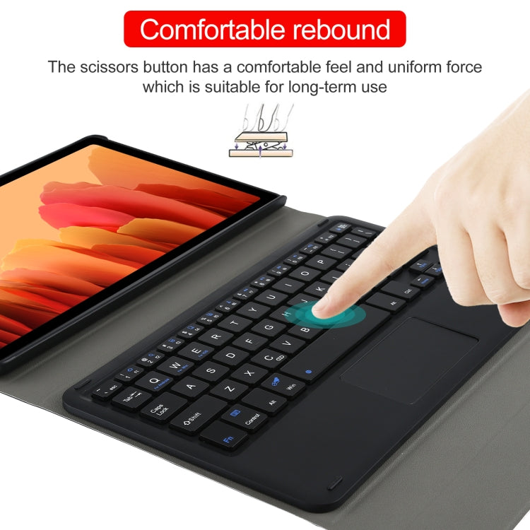 A500-A Detachable Bluetooth Keyboard Ultrathin Horizontal Flip Leather Tablet Case with Touchpad & Holder for Samsung Galaxy Tab A7 10.4 (2020) T500 / T505(Black)