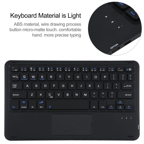 A500-A Detachable Bluetooth Keyboard Ultrathin Horizontal Flip Leather Tablet Case with Touchpad & Holder for Samsung Galaxy Tab A7 10.4 (2020) T500 / T505(Black)