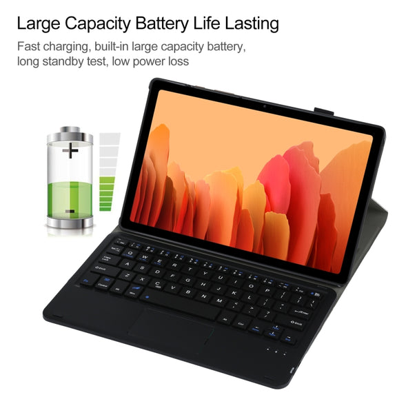 A500-A Detachable Bluetooth Keyboard Ultrathin Horizontal Flip Leather Tablet Case with Touchpad & Holder for Samsung Galaxy Tab A7 10.4 (2020) T500 / T505(Black)