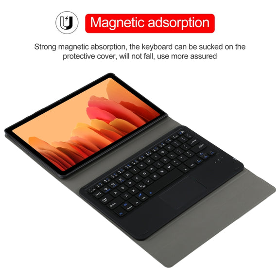 A500-A Detachable Bluetooth Keyboard Ultrathin Horizontal Flip Leather Tablet Case with Touchpad & Holder for Samsung Galaxy Tab A7 10.4 (2020) T500 / T505(Black)
