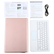 A500-A Detachable Bluetooth Keyboard Ultrathin Horizontal Flip Leather Tablet Case with Touchpad & Holder for Samsung Galaxy Tab A7 10.4 (2020) T500 / T505(Rose Gold)