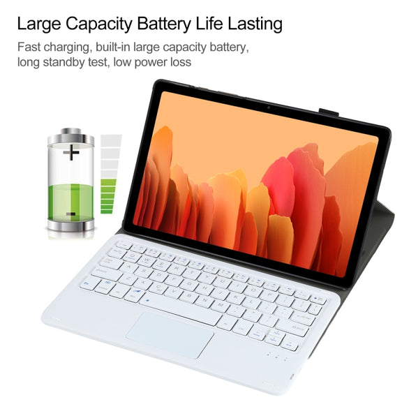 A500-A Detachable Bluetooth Keyboard Ultrathin Horizontal Flip Leather Tablet Case with Touchpad & Holder for Samsung Galaxy Tab A7 10.4 (2020) T500 / T505(Rose Gold)