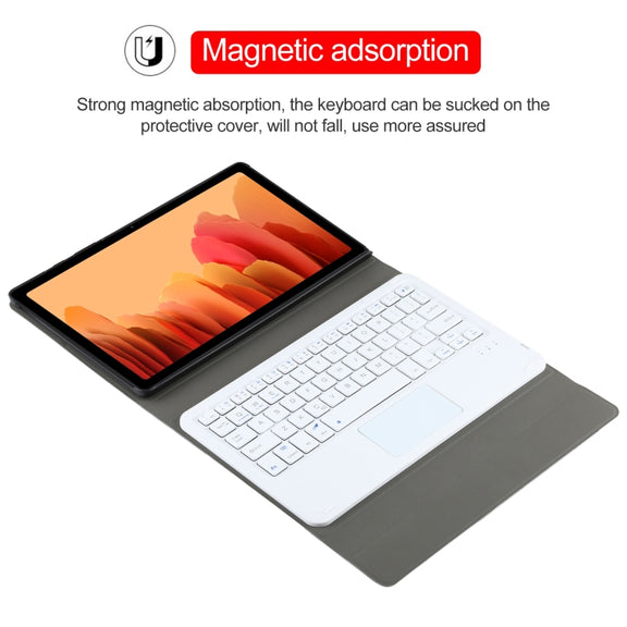 A500-A Detachable Bluetooth Keyboard Ultrathin Horizontal Flip Leather Tablet Case with Touchpad & Holder for Samsung Galaxy Tab A7 10.4 (2020) T500 / T505(Rose Gold)