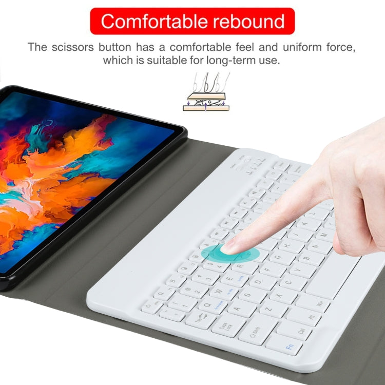 AM13 2 in 1 Removable Bluetooth Keyboard + Protective Leather Tablet Case with Holder for Lenovo Tab P11 Pro (TB-XJ706F)(Rose Gold)