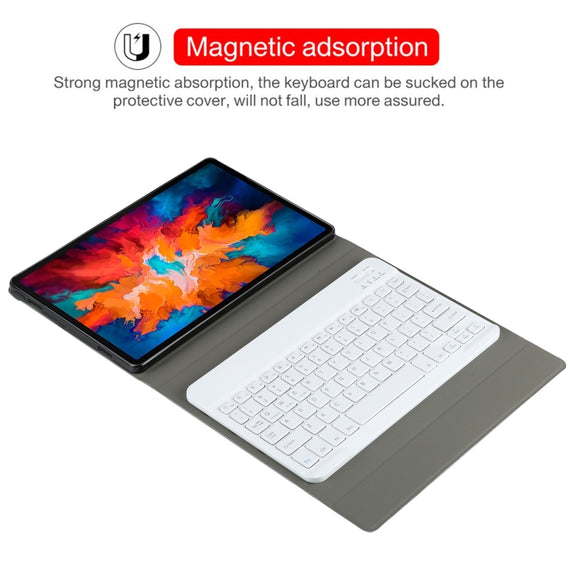 AM13 2 in 1 Removable Bluetooth Keyboard + Protective Leather Tablet Case with Holder for Lenovo Tab P11 Pro (TB-XJ706F)(Rose Gold)