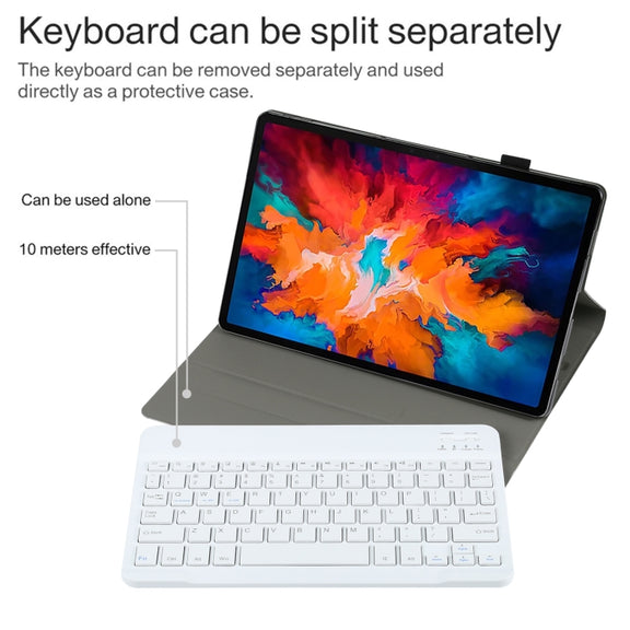 AM13 2 in 1 Removable Bluetooth Keyboard + Protective Leather Tablet Case with Holder for Lenovo Tab P11 Pro (TB-XJ706F)(Rose Gold)