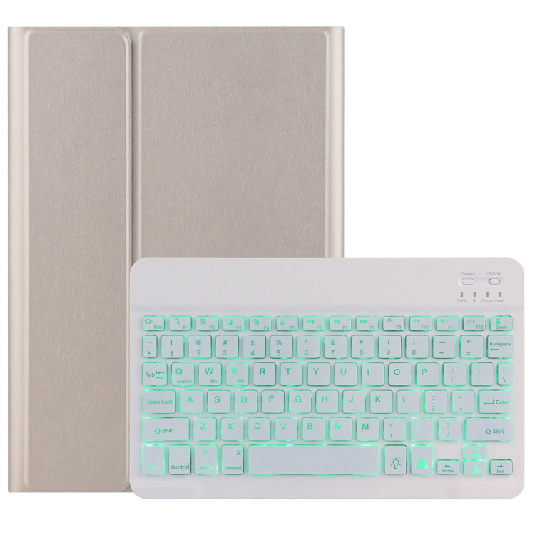 DY-M10ReL-S 2 in 1 Removable Bluetooth Keyboard + Protective Leather Tablet Case with Backlight & Holder for Lenovo Tab M10 FHD REL(Gold) - free shipping - PMC TechLife - Order now!
