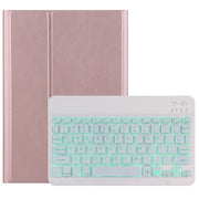 DY-M10ReL-S 2 in 1 Removable Bluetooth Keyboard + Protective Leather Tablet Case with Backlight & Holder for Lenovo Tab M10 FHD REL(Rose Gold)