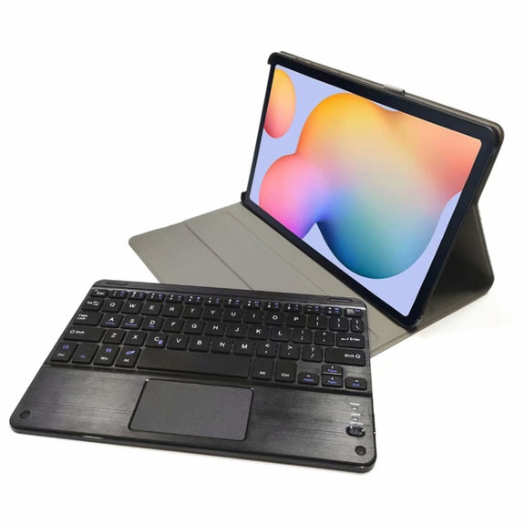 DY-M10ReL-C 2 in 1 Removable Bluetooth Keyboard + Protective Leather Tablet Case with Touchpad & Holder for Lenovo Tab M10 FHD REL(Black)