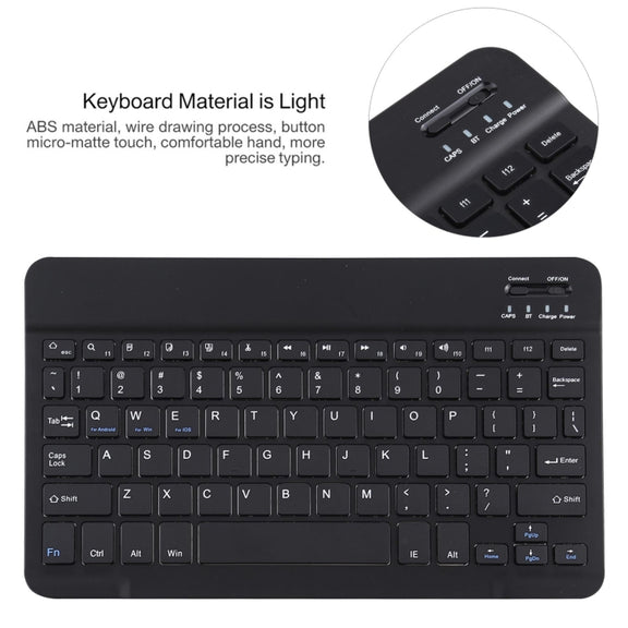 AM10 2 in 1 Removable Bluetooth Keyboard + Protective Leather Tablet Case with Holder for Lenovo M10 FHD Plus 10.3 inch(Black)
