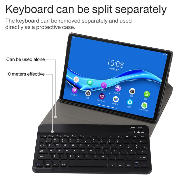AM10 2 in 1 Removable Bluetooth Keyboard + Protective Leather Tablet Case with Holder for Lenovo M10 FHD Plus 10.3 inch(Black) - Lenovo Keyboard by PMC TechLife | Online Shopping South Africa | PMC TechLife
