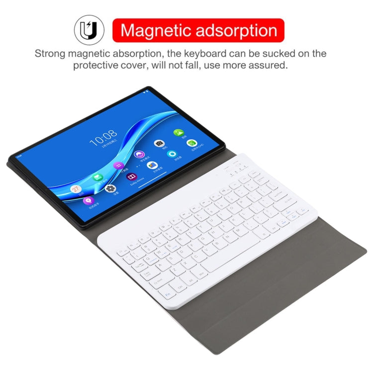 AM10 2 in 1 Removable Bluetooth Keyboard + Protective Leather Tablet Case with Holder for Lenovo M10 FHD Plus 10.3 inch(Gold)