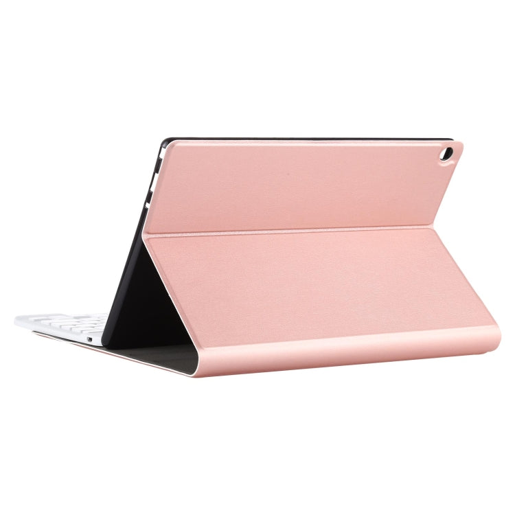 AM10 2 in 1 Removable Bluetooth Keyboard + Protective Leather Tablet Case with Holder for Lenovo M10 FHD Plus 10.3 inch(Rose Gold) - Lenovo Keyboard by PMC TechLife | Online Shopping South Africa | PMC TechLife