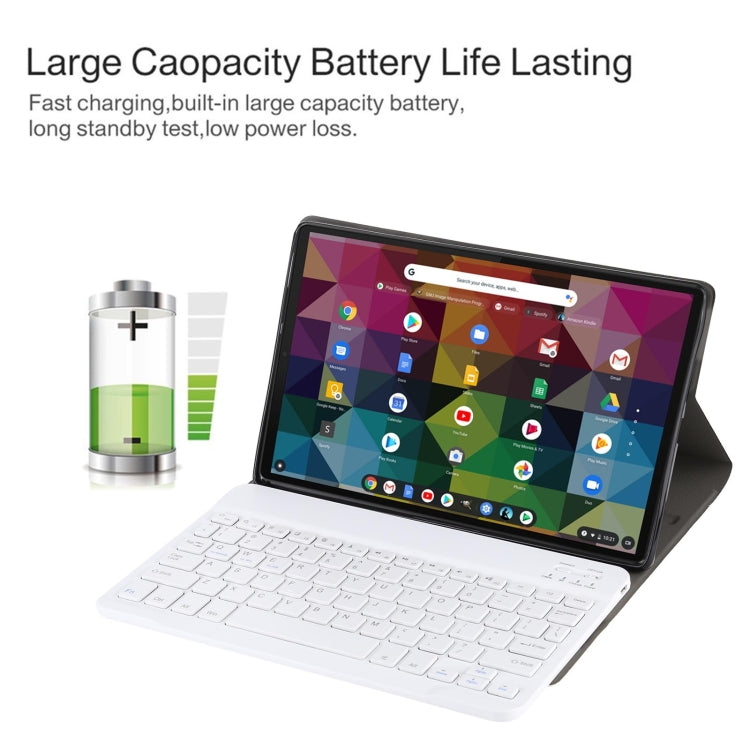 AM11 2 in 1 Removable Bluetooth Keyboard + Protective Leather Tablet Case with Holder for Lenovo M10 FHD REL TB-X605FC/LC(Gold) - Lenovo Keyboard by PMC TechLife | Online Shopping South Africa | PMC TechLife