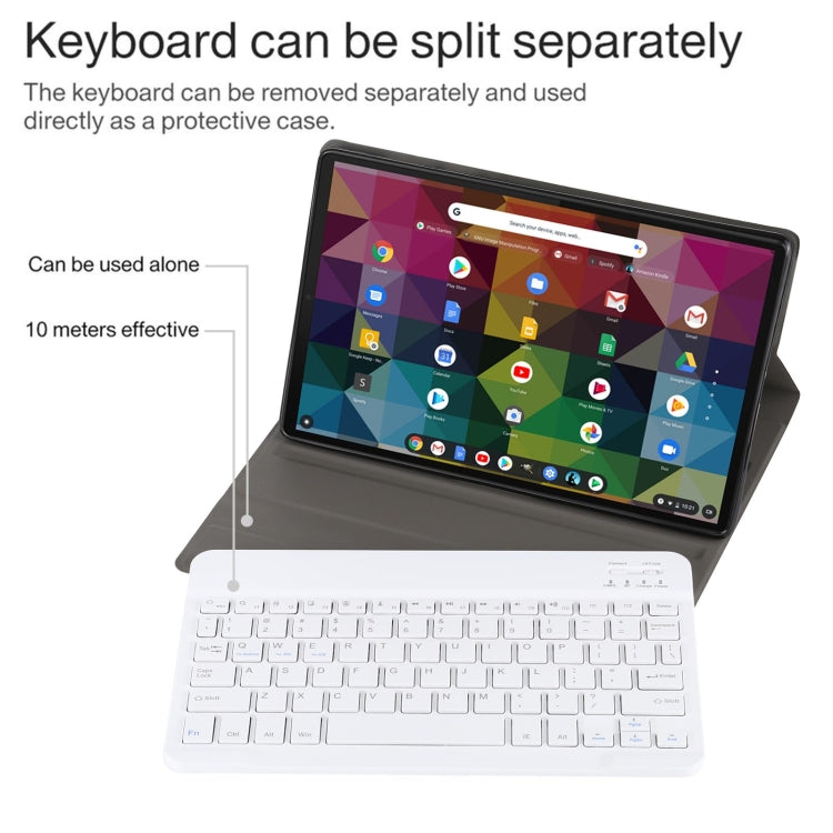 AM11 2 in 1 Removable Bluetooth Keyboard + Protective Leather Tablet Case with Holder for Lenovo M10 FHD REL TB-X605FC/LC(Gold) - Lenovo Keyboard by PMC TechLife | Online Shopping South Africa | PMC TechLife