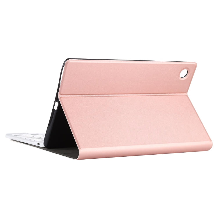 AM11 2 in 1 Removable Bluetooth Keyboard + Protective Leather Tablet Case with Holder for Lenovo M10 FHD REL TB-X605FC/LC(Rose Gold) - Lenovo Keyboard by PMC TechLife | Online Shopping South Africa | PMC TechLife