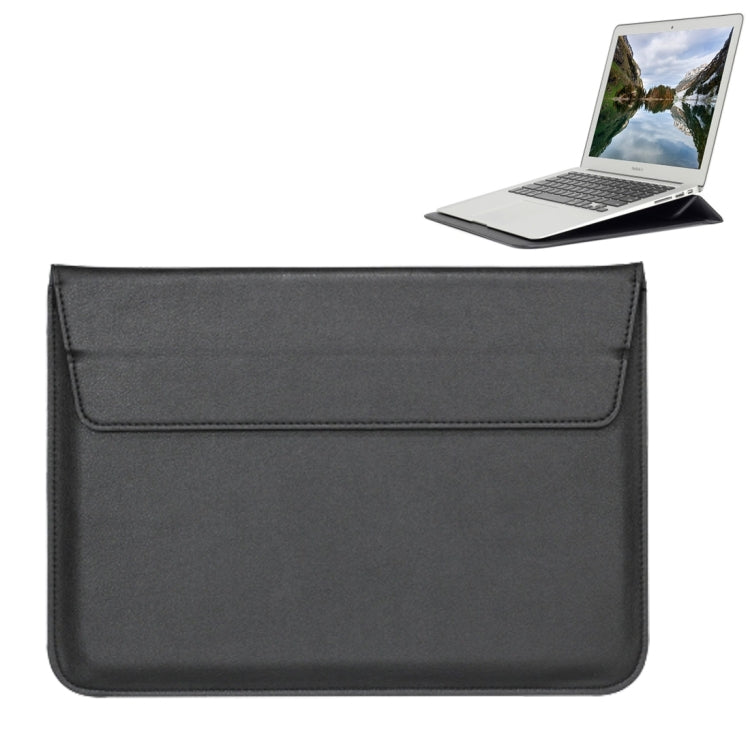 Universal Envelope Style PU Leather Case with Holder for Ultrathin Notebook Tablet PC 15.4 inch, Size: 39x28x1.5cm(Black) - 15 inch by PMC TechLife | Online Shopping South Africa | PMC TechLife | Buy Now Pay Later Mobicred