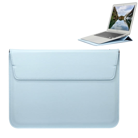 Universal Envelope Style PU Leather Case with Holder for Ultrathin Notebook Tablet PC 15.4 inch, Size: 39x28x1.5cm(Blue) - 15 inch by PMC Jewellery | Online Shopping South Africa | PMC Jewellery | Buy Now Pay Later Mobicred