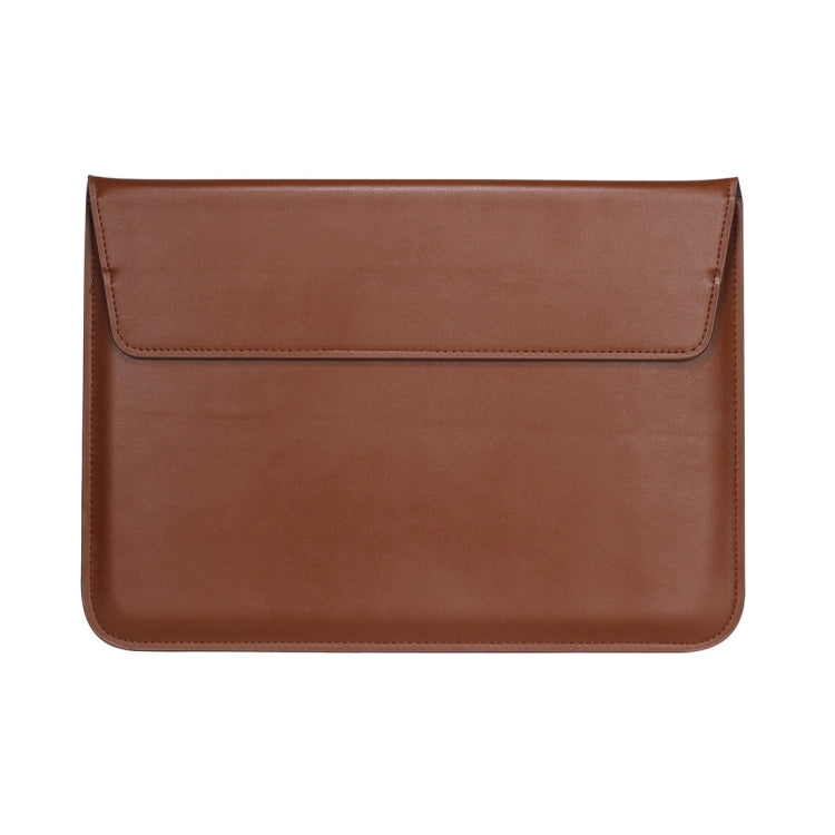 Universal Envelope Style PU Leather Case with Holder for Ultrathin Notebook Tablet PC 15.4 inch, Size: 39x28x1.5cm(Brown)
