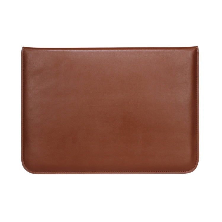 Universal Envelope Style PU Leather Case with Holder for Ultrathin Notebook Tablet PC 15.4 inch, Size: 39x28x1.5cm(Brown)