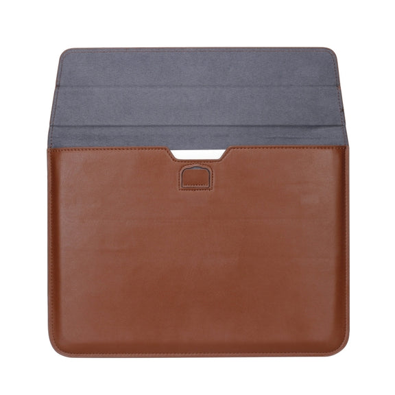 Universal Envelope Style PU Leather Case with Holder for Ultrathin Notebook Tablet PC 15.4 inch, Size: 39x28x1.5cm(Brown)