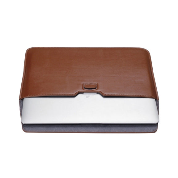 Universal Envelope Style PU Leather Case with Holder for Ultrathin Notebook Tablet PC 15.4 inch, Size: 39x28x1.5cm(Brown)