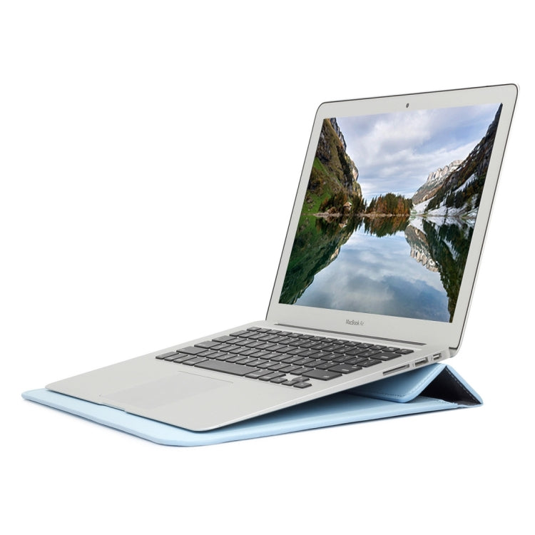 Universal Envelope Style PU Leather Case with Holder for Ultrathin Notebook Tablet PC 13.3 inch, Size: 35x25x1.5cm(Blue) - 13 inch by PMC TechLife | Online Shopping South Africa | PMC TechLife | Buy Now Pay Later Mobicred