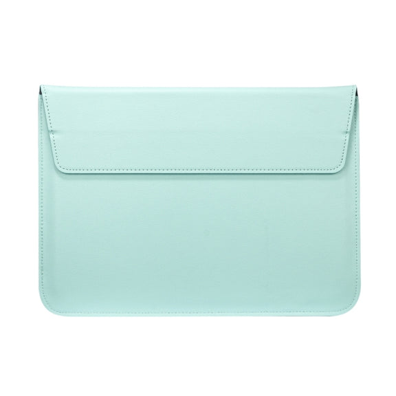 Universal Envelope Style PU Leather Case with Holder for Ultrathin Notebook Tablet PC 13.3 inch, Size: 35x25x1.5cm(Mint Green)