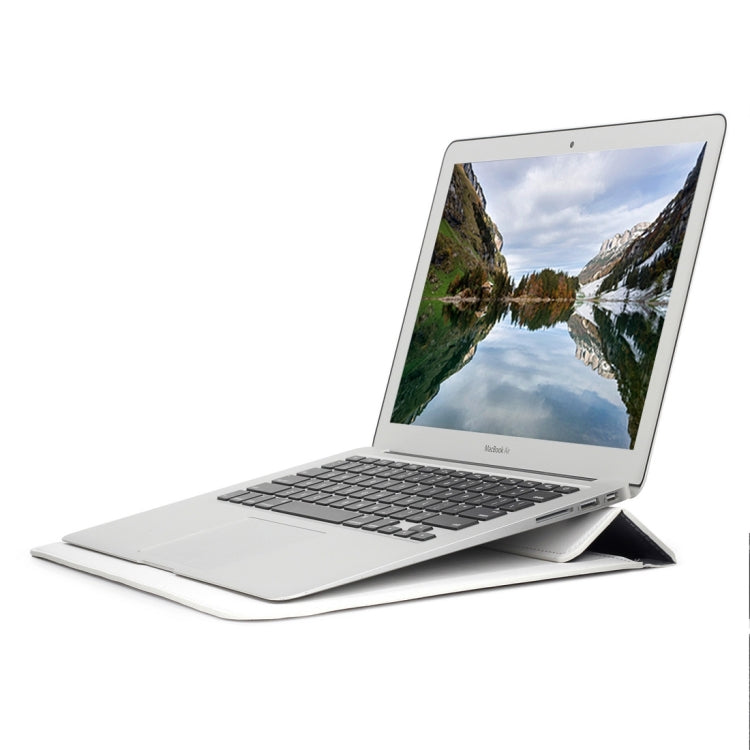 Universal Envelope Style PU Leather Case with Holder for Ultrathin Notebook Tablet PC 13.3 inch, Size: 35x25x1.5cm(White)