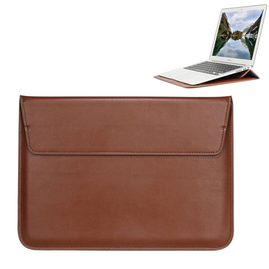 Universal Envelope Style PU Leather Case with Holder for Ultrathin Notebook Tablet PC 13.3 inch, Size: 35x25x1.5cm(Brown) - 13 inch by PMC Jewellery | Online Shopping South Africa | PMC Jewellery | Buy Now Pay Later Mobicred