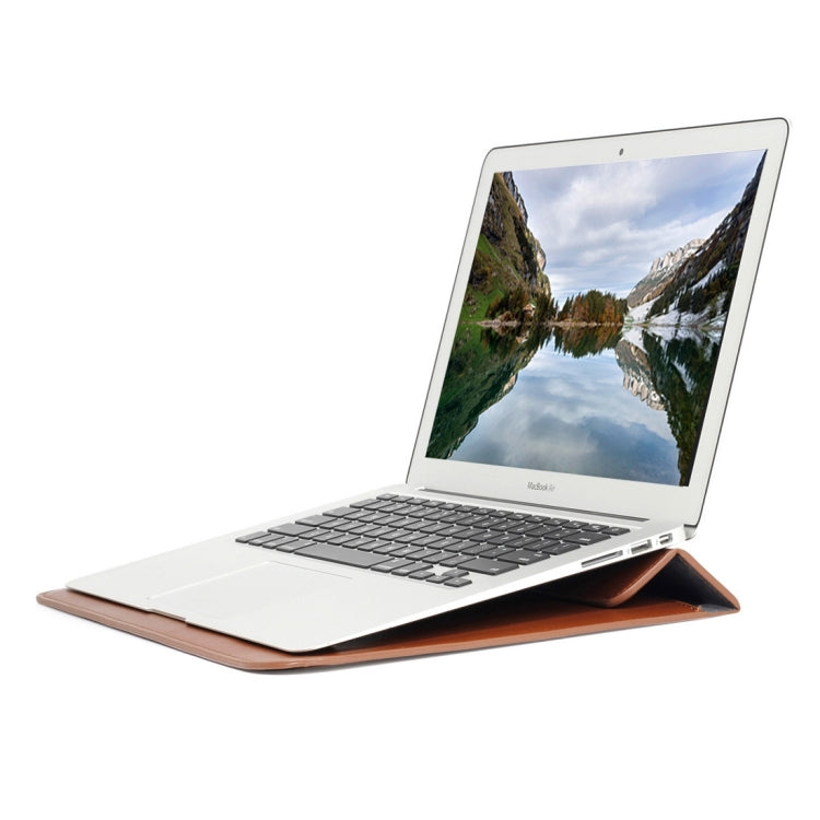 Universal Envelope Style PU Leather Case with Holder for Ultrathin Notebook Tablet PC 13.3 inch, Size: 35x25x1.5cm(Brown) - 13 inch by PMC TechLife | Online Shopping South Africa | PMC TechLife | Buy Now Pay Later Mobicred