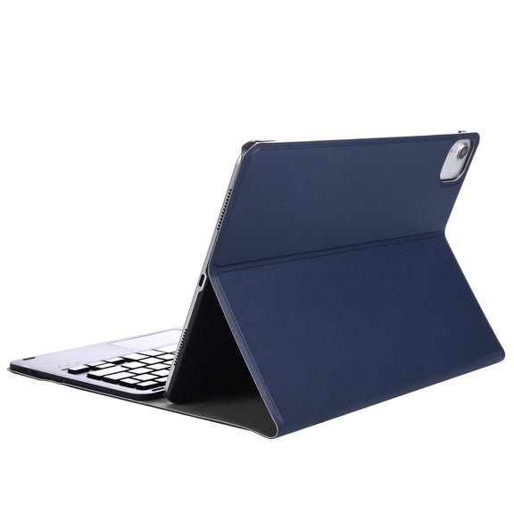 A11-A 2 in 1 Removable Bluetooth Keyboard + Protective Leather Tablet Case with Touchpad & Holder for iPad Pro 11 2022 / 2021 / Air 5 / Air 4(Dark Blue)