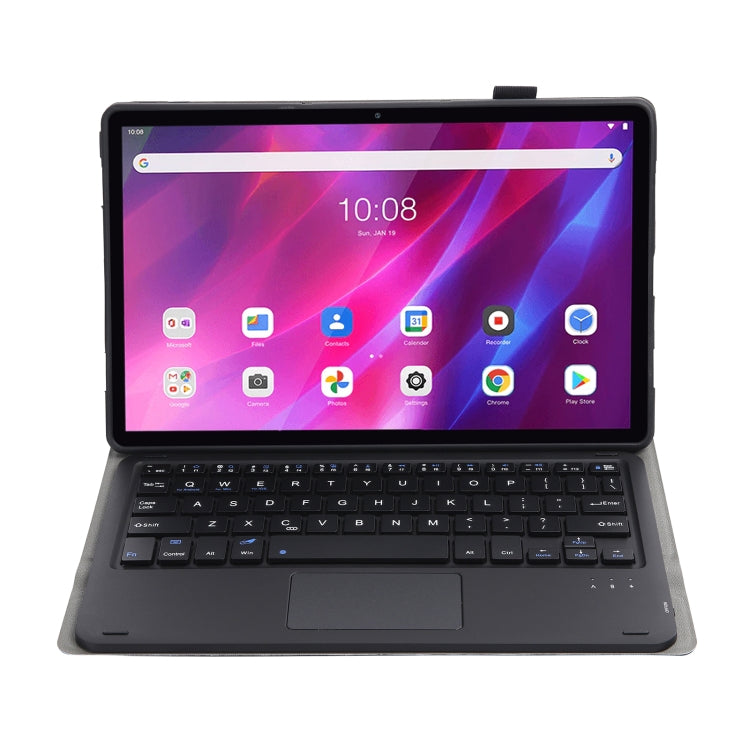 AK10-A 2 in 1 Detachable Bluetooth Keyboard + Lambskin Texture TPU Protective Leather Tablet Case with Touchpad & Holder for Lenovo Qitian K10 TB-X6C6X(Black) - Lenovo Keyboard by PMC TechLife | Online Shopping South Africa | PMC TechLife