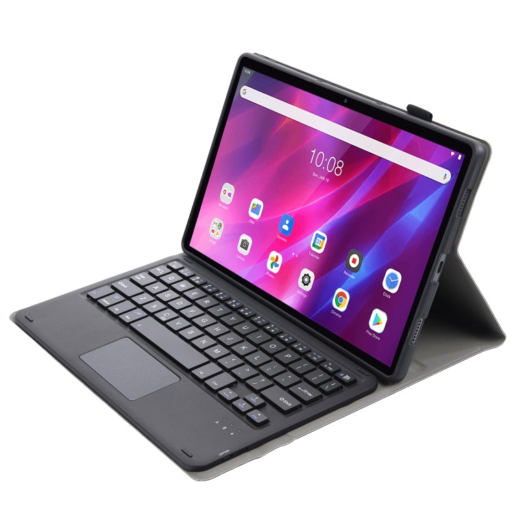 AK10-A 2 in 1 Detachable Bluetooth Keyboard + Lambskin Texture TPU Protective Leather Tablet Case with Touchpad & Holder for Lenovo Qitian K10 TB-X6C6X(Black) - Lenovo Keyboard by PMC TechLife | Online Shopping South Africa | PMC TechLife