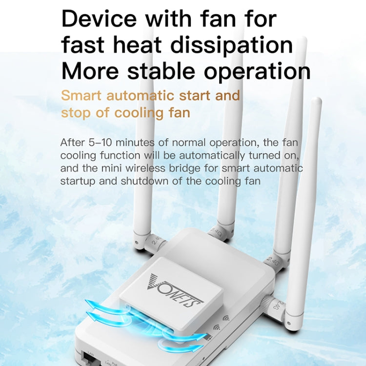 VONETS VAR600-H 600Mbps Wireless Bridge WiFi Repeater, With Power Adapter + DC Adapter Set