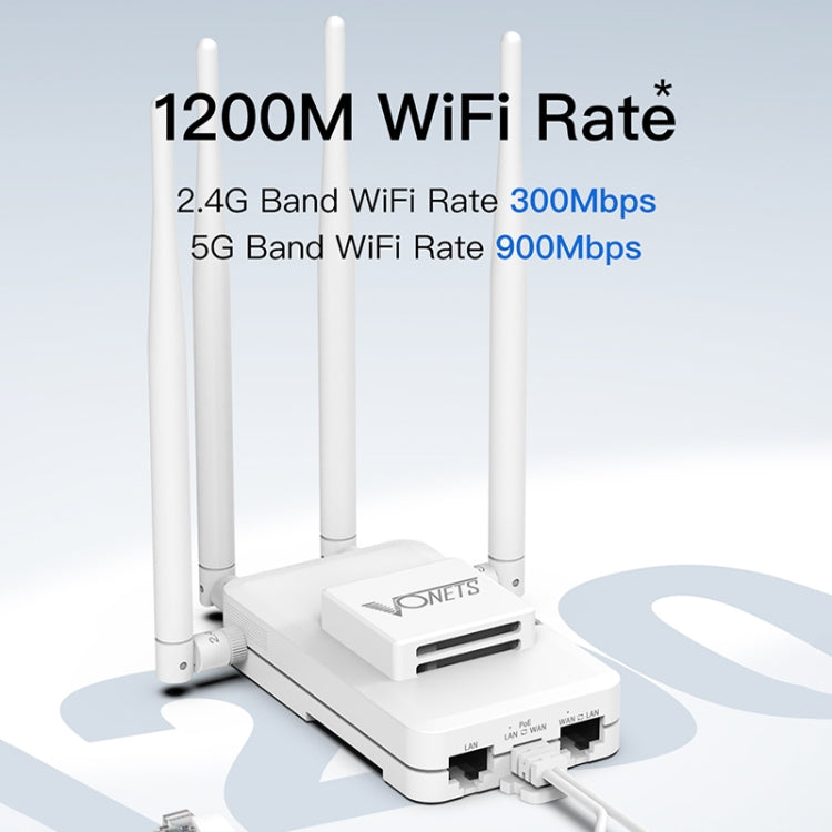 VONETS VAR1200-L 1200Mbps Wireless Bridge Built-in Antenna Dual-Band WiFi Repeater, With DC Adapter Set - free shipping - PMC Jewellery - Order now!